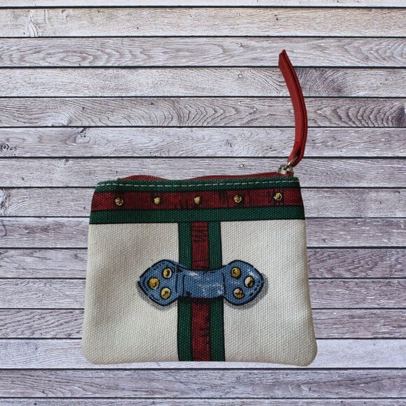 Brighton Zipper Pouch Coin Purse In Love We Trust Fabric Colorful Heart - Picture 4 of 4